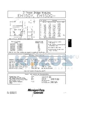 EH15002Y datasheet - 3 PHASE BRIDGE MODULES