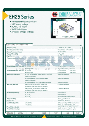 EH25 datasheet - OSCILLATOR