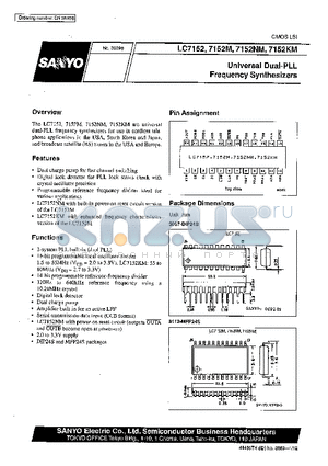 LC7152 datasheet - Universal Dual-PLL Frequency Synthesizers