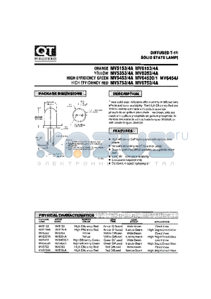 MV6753 datasheet - DIFFUSED T-13/4 SOLID STATE LAMPS