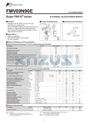 FMV09N90E datasheet - N-CHANNEL SILICON POWER MOSFET