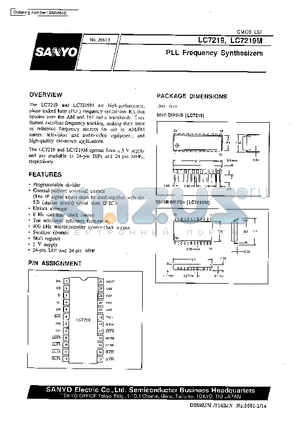 LC7219 datasheet - PLL Frequency Synthesizers