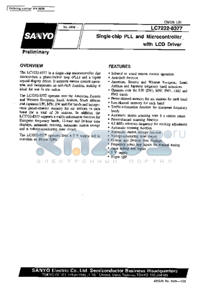 LC7232-8377 datasheet - Single-chip PLL and Microcontroller with LCD Driver