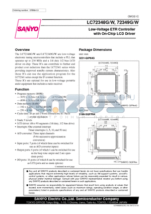 LC72348G datasheet - Low-Voltage ETR Controller with On-Chip LCD Driver