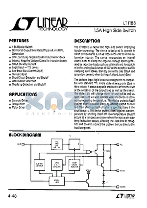 LT1188MK datasheet - 1.5A High Side Switch