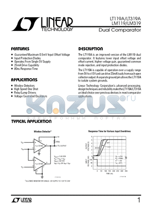 LT119AH datasheet - Dual Comparator