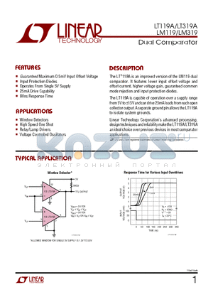 LT119A_1 datasheet - Dual Comparator