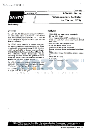 LC7441 datasheet - Picture-in-picture Controller for TVs and VCRs