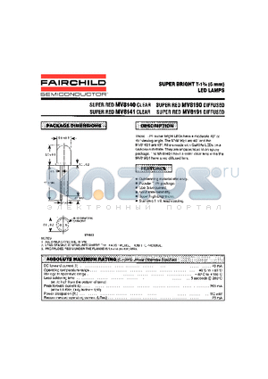 MV8140 datasheet - SUPER BRIGHT T-1n (5mm) LED LAMPS