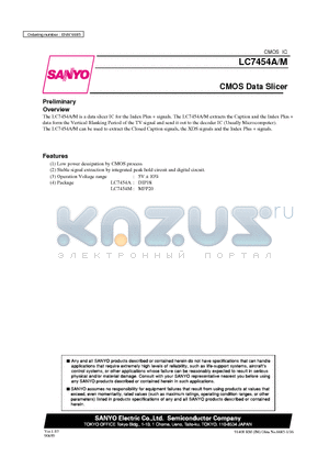 LC7454M datasheet - CMOS Data Slicer