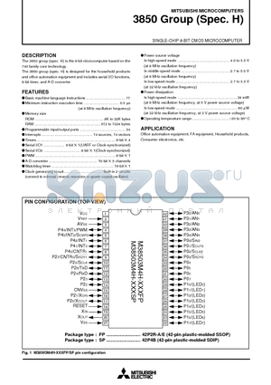 M38501D1 datasheet - SINGLE-CHIP 8-BIT CMOS MICROCOMPUTER