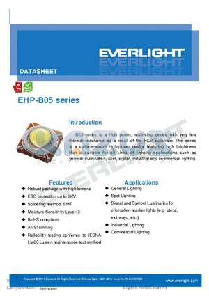 EHP-B05 datasheet - Robust package with high lumens