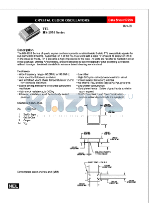 HS-A153A-FREQ datasheet - CRYSTAL CLOCK OSCILLATORS