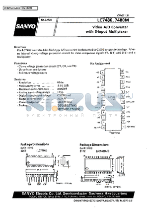 LC7480 datasheet - Video A/D Converter with 3-Input Multiplexer