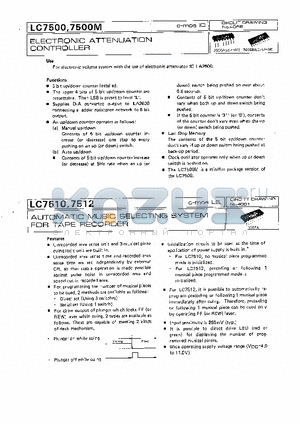 LC7512 datasheet - ELECTRONIC ATTENUATION CONTROLLER