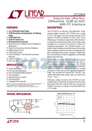 LT1236A-5 datasheet - Easy-to-Use, Ultra-Tiny, Differential, 16-Bit ADC With I2C Interface