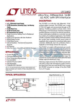 LT1236A-5 datasheet - Ultra-Tiny, Differential, 16-Bit ADC with SPI Interface SPI Interface