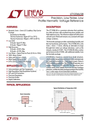 LT1236LS8 datasheet - Precision, Low Noise, Low Profile Hermetic Voltage Reference