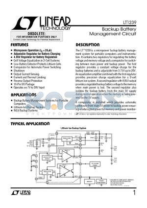 LT1239_02 datasheet - Backup Battery Management Circuit