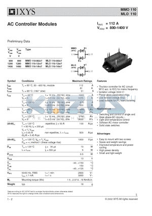MLO110-14IO7 datasheet - AC Controller Modules