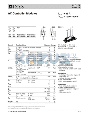 MLO75 datasheet - AC Controller Modules
