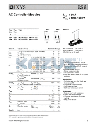 MLO75-16IO1 datasheet - AC Controller Modules