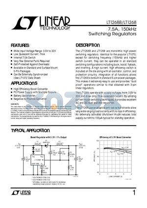 LT1268BCQ datasheet - 7.5A, 150kHz Switching Regulators