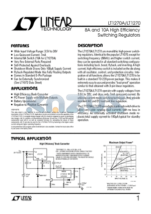 LT1270A datasheet - 8A and 10A High Efficiency Switching Regulators