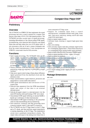 LC78620E datasheet - Compact Disc Player DSP