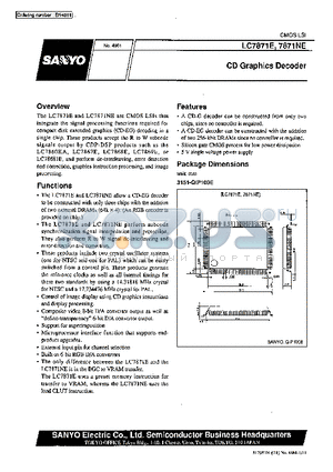 LC7871NE datasheet - CD Graphics Decoder