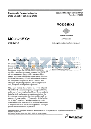 MC9328MX21DVK datasheet - i.MX family of microprocessors