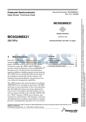 MC9328MX21CVM datasheet - i.MX family of microprocessors