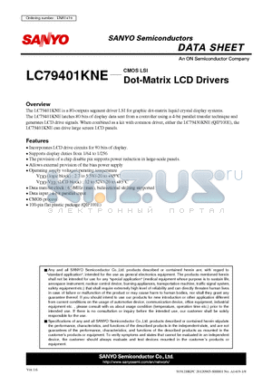LC79401KNE datasheet - Dot-Matrix LCD Drivers
