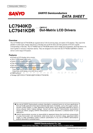 LC7940KD datasheet - CMOS IC Dot-Matrix LCD Drivers