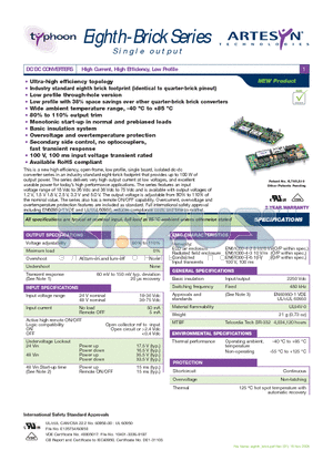 EIGHTH-BRICK datasheet - DC/DC CONVERTERS