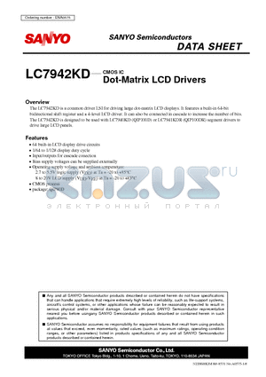 LC7942KD datasheet - CMOS IC Dot-Matrix LCD Drivers