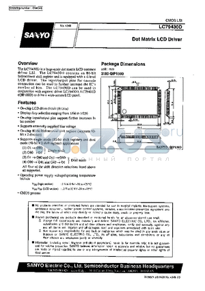 LC79430D datasheet - Dot Matrix LCD Driver