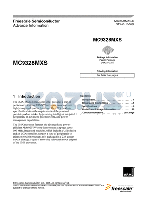 MC9328MXSCVF10R2 datasheet - Advance Information