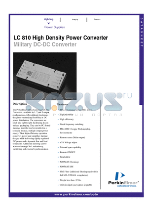 LC810 datasheet - LC 810 High Density Power Converter