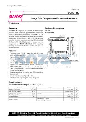 LC8213K datasheet - Image Data Compression/Expansion Processor