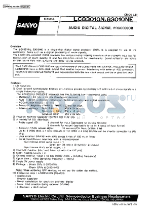 LC83010NE datasheet - AUDIO DIGITAL SIGNAL PROCESSOR