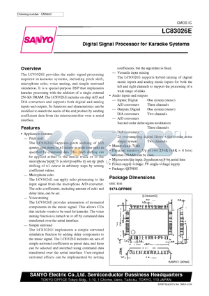 LC83026E datasheet - Digital Signal Processor for Karaoke Systems