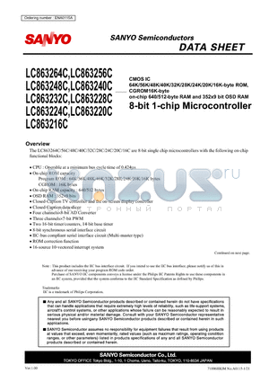 LC863220C datasheet - 8-bit 1-chip Microcontroller