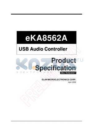 EKA8562A datasheet - USB Audio Controller