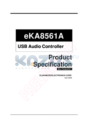 EKA8561A datasheet - USB Audio Controller