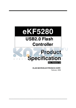EKF5280 datasheet - USB2.0 Flash Controller