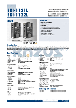 EKI-1121L datasheet - 1-port RISC-based Industrial Communication Controller