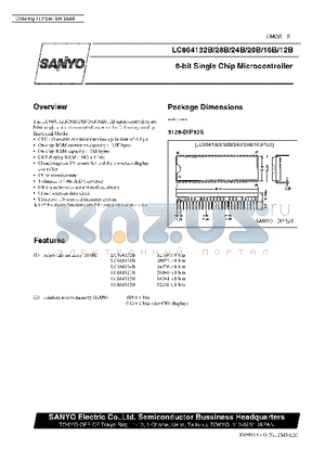 LC864112B datasheet - 8-Bit Single-Chip Microcontroller