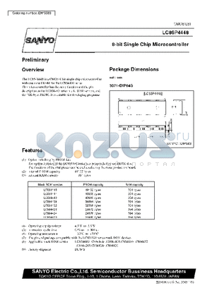 LC864420 datasheet - 8-Bit Single Chip Microcontroller