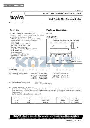 LC864508A datasheet - 8-Bit Single-Chip Microcontroller